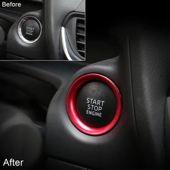 Styling auto din Aliaj de Aluminiu Motor Start-Stop Inel Garnitura de Aprindere Cheie Inel pentru Mazda 3 Axela-2017 Accesoriu Interior #266391