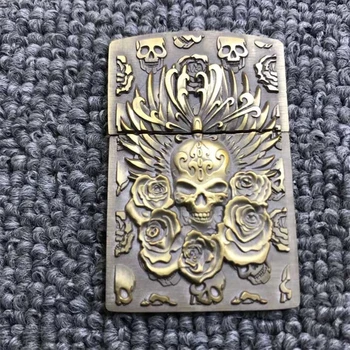 Moda Flori de Zahăr Craniu de Sculptură DIY Insigna Metalică Pentru Kerosen Benzină Brichetă Manual Decor Accesoriu Fumat Omul Gadget Cadou