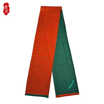 Roșu de mătase eșarfă lungă femei eșarfe înguste mic naturale cravată de mătase de vară dublu partea bentita verde banda de păr de primăvară