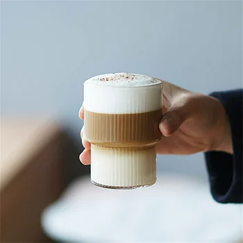 1 buc Stil Nordic Ceașcă de Sticlă Transparentă de Ceai și Cafea Halbă de Bere de Gheață Cupa Rezistente la Căldură Izolate Cupe de Sticlă Creative Lapte Cana Suc de