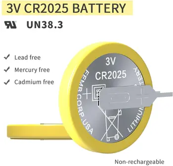 EEMB CR2025 Baterie CR2025 3V Baterie Buton cu Lipire File Li-MnO₂ Non-Baterie Reîncărcabilă pentru Pokemon, Gameboy Color,