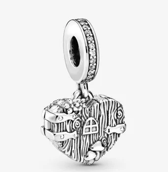 925 Sterling Silver Charm Inima si Aripi de Înger Farmecul Margele se Potrivesc Femei Brățară Pandora & Colier Bijuterii DIY