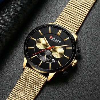 CURREN, ceas de moda pentru bărbați de afaceri ceas barbati casual impermeabil cuarț ceas din oțel albastru ceas Relogio Masculino