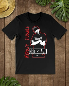 Nipsey Hussle T-Shirt Legendarul Crenshaw Negru-Bleumarin Scurta Tricou Bărbați-Moda Pentru Femei Tricou