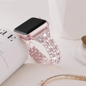 De lux diamant Brățară din Oțel Inoxidabil trupa pentru apple watch seria 1 2 3 42mm 38mm Bratara curea pentru iwatch SE 6 5 4 40mm 44mm