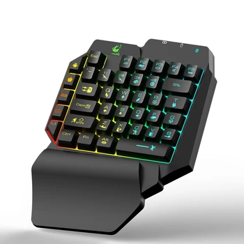 ZIYOU LANG Tastatură de Gaming cu O singură mână Tastatura All-In-One Keyboard Bluetooth Built-in Controler de Joc pentru PUBG Android IOS MTK
