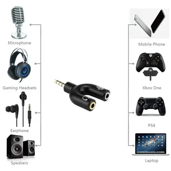 Pentru Xbox One Adaptor (TRRS) Căști Microfon cu 2 la 1 Splitter pentru PS4, PC, Laptop Ureche Căști Audio Adapter
