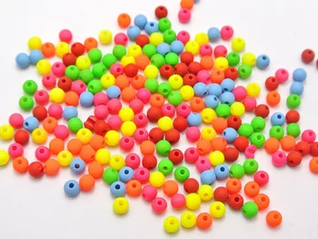 1000 Amestecat Îngheț Neon de Culoare Margele Rotunde de 4mm minge Buna de Margele de Semințe