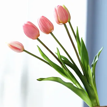 De lux Silicon Real atinge Lalele Buchet de Flori Artificiale decorative camera de zi de decorare flores artificiales