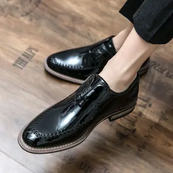 Noua Moda pentru Bărbați Pu Catarama de Afaceri de Moda Pantofi Casual Confortabil Populare Mire Pantofi Pantofi Bărbați Clasic ZQ0421