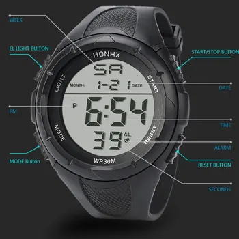 Bărbați Led Digital de Alarmă Ceas Sport Fashion Silicon Militare Cuarț Ceas de mână Automat Luminos Ceas Barbati Mecanic rezistent la apa