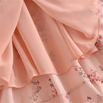 V-gat imprimeu floral rochii femei 2021 vară Blând fluture maneca scurta lady rochii O -linie de moda fată frumoasă rochie