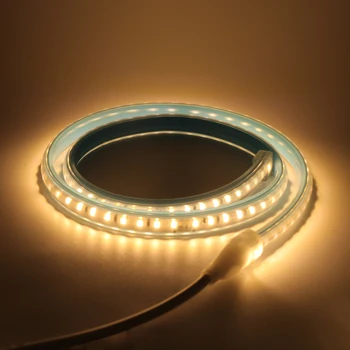 220V LED Strip Lumina Super-Luminos 2835 Flexibile Banda LED 120Leds/m, rezistent la apa Panglică 10cm Cuttable Natural 4500K Alb Cald de Aur