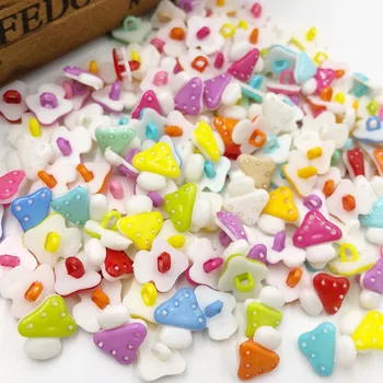 50pcs Mix de Ciuperci de Culoare Coadă de Plastic Combinat Butoane DIY Scrapbooking pentru Copii Îmbrăcăminte de Cusut Accesorii PT32