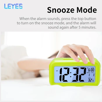 Dormitorul de Lângă Ceas cu Alarmă Dimineața LED de Masa Electronic Ceas Digital cu Temperatura Umiditate Birou Stație Meteo