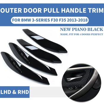 4BUC LHD RHD Negru-Pian Auto Interior Ușă Interioară Trageți Mânerul Exterior Fata-Spate, L R Proteja Pentru BMW F30 F80 F31 F32 F33 F35 13-18