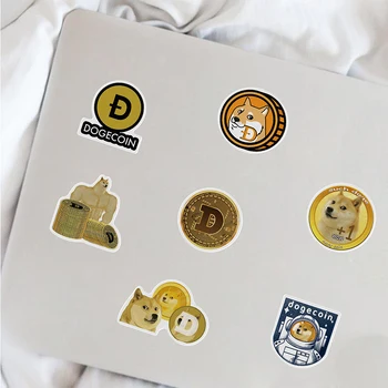 10/50PCS Fierbinte Desene animate Dogecoin Monedă Virtuală Financiare Autocolant Pentru Copii Skateboard Bagaje Caz Casca Laptop Decalcomanii de Mobilier