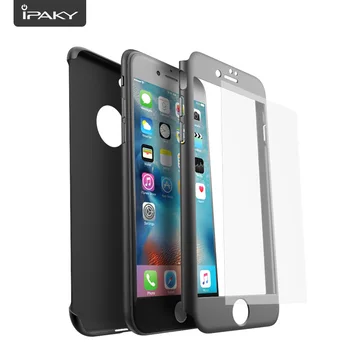 IPAKY Original 360 De Caz Pentru iPhone 7/ 7 Plus PC Protection Corp Plin Capac Caz + Sticla Film Pentru Iphone 7 Fundas