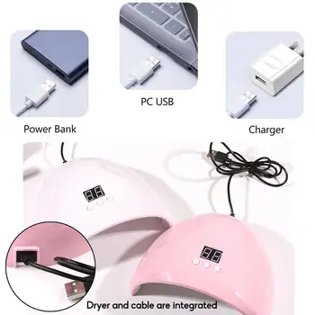 88W Uscare Uscare Lac de Unghii Manichiura Mașină USB Senzor poloneză Timer UV Uscător de Uscare Lampa Gel de Repede Lumina LED-uri de unghii Unghii C9E0