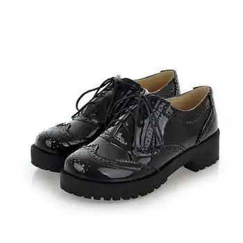 ASILETO stil Britanic femei pantofi brogue legați în cruce de culoare amestecat rotund toe wingtip oxfords încălțăminte încăltăminte într-sapatos