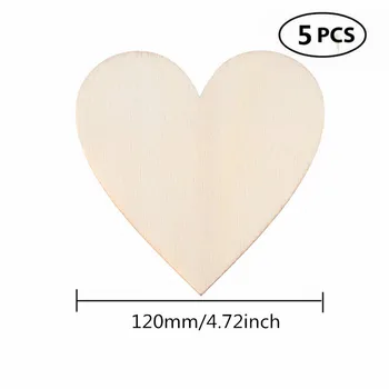 5pcs 150mm 5.9 inch Gol Lemn Inima Ornamente din Lemn de Inima Felii pentru Nunta, Valentine, DIY, Arta, Artizanat, Carte de a Face