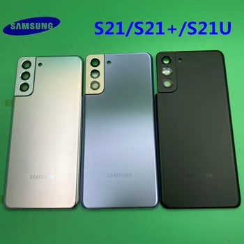 Original Sticla Samsung Galaxy S21 S21+PLUS Ultra Spate Capac Baterie Ușa din Spate Locuințe Caz de Înlocuire + Adeziv Sticke