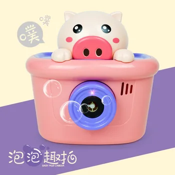 Copii Drăguț Bubble Camera de Desene animate de Porc Cat Impermeabil Electric Suflare Bule de Muzică Ușoară Băiat și Fată, Jucărie