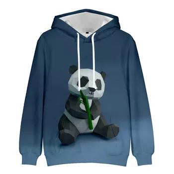 Hanorac 2021 Primăvară Brand de Top pentru Bărbați și Femei cu Maneci Lungi de Imprimare 3D Drăguț Panda Harajuku Echipajul Gât Pulover de Desene animate de Îmbrăcăminte