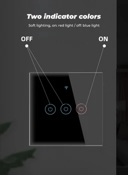 WIFI 433MHZ Smart Light Touch Comutator Lampă de Perete de Sticlă Panou Touch Comutator Alb de Control de la Distanță Sau Potrivit Pentru Amazon, Google Alexa