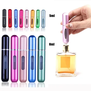 1 BUC Călătorie Sticla cu Pulverizator Reîncărcabile 5ml Sticla de Parfum Mini Recipient de Metal de unică folosință din Aluminiu Ceață Parfum Spray Sticla