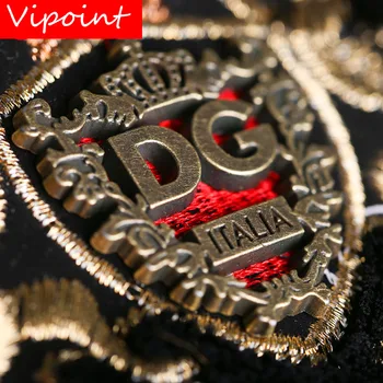 VIPOINT Periuta de dinti broderie metal patch scrisoare coroana lion patch-uri de aplicatii sacou haine insigne pentru haine X-58