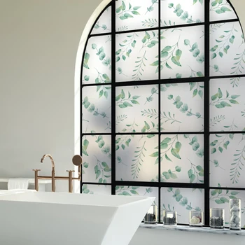 Static fereastră de sticlă de film de protecție a vieții private răcoritoare model verde bucătărie dormitor decor acasă BLT3070
