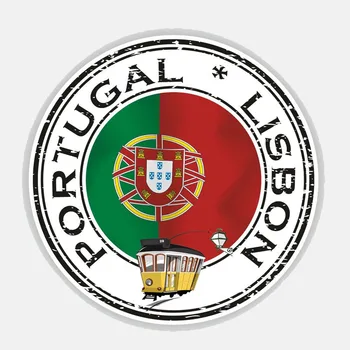 13.2 CM*13.2 CM Accesorii Personalitate Portugalia la Lisabona Rundă Masina Autocolant Decal 6-2693