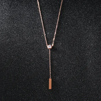 DI-572 Creative singur diamant tassel pandantiv placat cu aur colier feminin clavicula lanț rafinat temperament