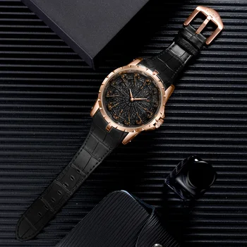 ONOLA brand unic cuarț ceas pentru bărbați 2021 lux rose gold ceas din piele de moda casual, rezistent la apa