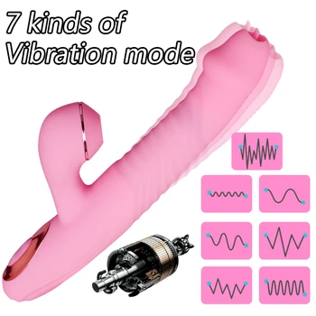 Pizde care Suge Vibratorul pentru Femeile Limba Lins G-spot Stimularea Mașină de Sex Încălzire Telescopic Penis artificial Oral Sex Erotic Jucarii