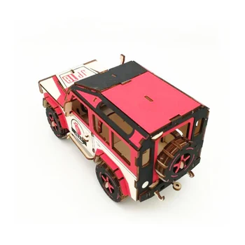 Puzzle 3D DIY Creative Thunder SUV din Lemn Model Kit de Construcție Jucărie Hobby Cadou pentru Copii Adult P76