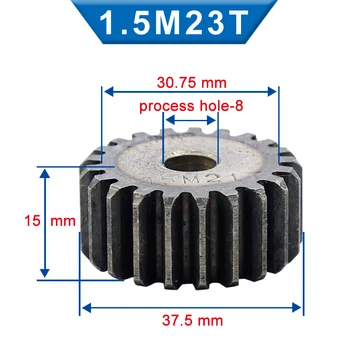 1 Bucata 1,5 M Spur Gear 20/21/22/23 Dinți de 8 mm Procesului Gaura Gear Roată de Oțel Carbon Scăzut Material Plat Viteze Totală Înălțime 15 mm