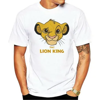 Regele leu Simba Logo Bărbați cu mânecă Scurtă tricou Vrac Tendință de Vară Nou Respirabil Cuplu din Bumbac pentru Bărbați și Femei T-shirt