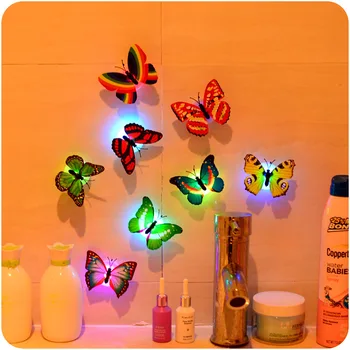 5pcs/lot fluture condus cotillon fluorecentes luminos noaptea acasă decor petrecere LED decorativ glow recuzită led lumini butterfly
