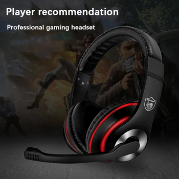 Gaming headset 1.2 cm PC cu fir căști HiFi stereo, bas grele jocuri căști de 3,5 mm din piele de căști cu microfon pentru calculator