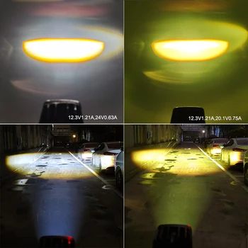 Super-Luminos 2.2 Inch Alb Chihlimbar 2 în 1 Vedere Largă LED Cap de Muncă Ceata Proiector Lumina Pentru Motociclete, ATV-uri Auto SUV Offroad 12V 24V
