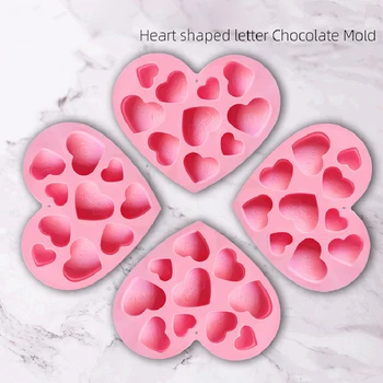 Iubesc forma de inima Matrite de Silicon pentru diy Bomboane de Ciocolată Sapun Matrite Fondant Tort de Decorare Bucătărie Bakeware