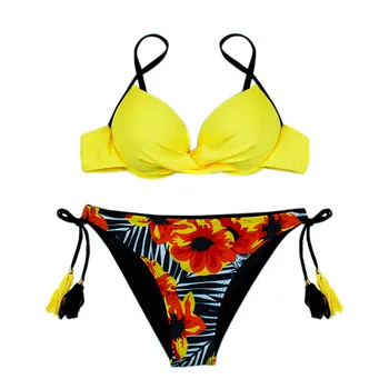 2021 Nou Populare Bomboane de Culoare de Imprimare Digitală Backless Europene și Americane Sexy Split Bikini de costume de Baie pentru Femei