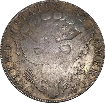 Statele Unite Ale Americii Monedă 1798 Libertate Bust Drapat Un Dolar Vultur Heraldic De Cupru Si Nichel Placat Cu Argint Copia Monede
