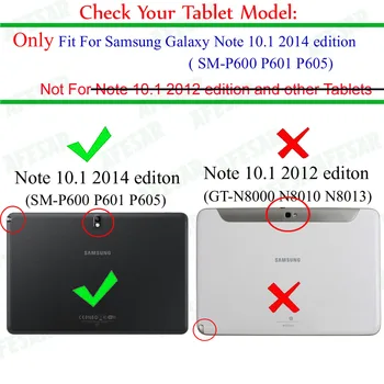 P600 P601 T520 521 de 360 de Grade de rotație Stand pentru Samsung Galaxy NOTE 10.1 (Edition) Tab pro 10.1 caz acoperire cu auto de somn