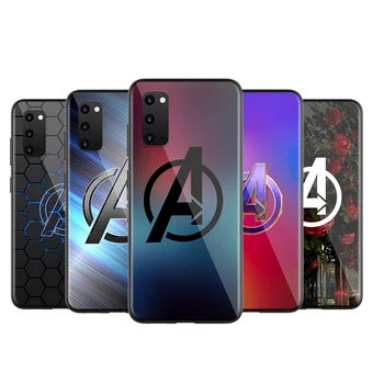 Marvel Avengers Logo-ul de Marmură Pentru Samsung S20 FE A91 A81 A72 A71 A51 A52 A41 A42 A32 A31 A21S A21 A12 A11 A02 Telefon Plus Caz