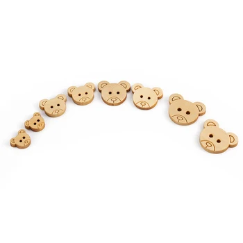 DIY Decorative Urs Butoane din Lemn Natural Teddy Bear 2Holes Lemn accesorii de Cusut Nasturi pentru haine Copii de Farmece