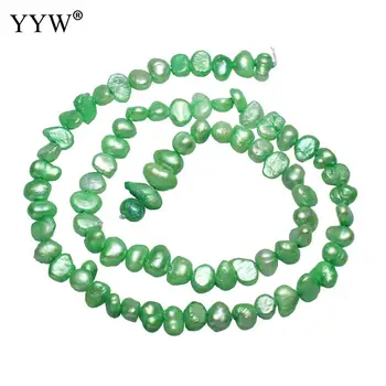 2021 Vânzare Baroc de apă Dulce Pearl Margele Pepite Verde 4-5mm 0,8 mm 15 Inch Pentru a Face Bijuterii DIY Colier Brățară Bijuterii