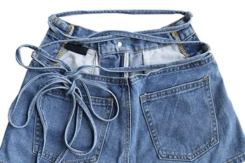 VGH Înapoi Bandaj Denim pantaloni Scurți de Înaltă Talie Mare Dimensiune Mini de Blugi de Vara pentru Femeie 2020 Moda Streetwear